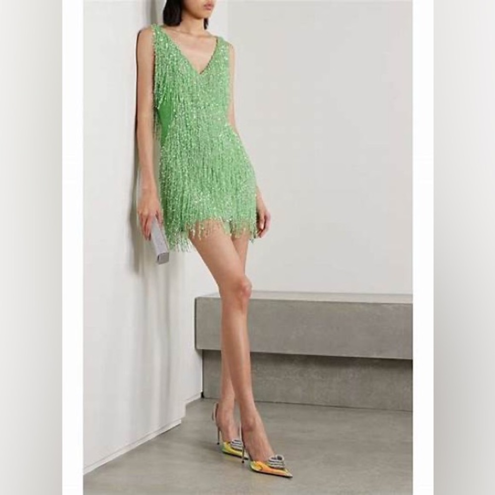 NWT Naeem Khan Gatsby embellished tulle mini dress